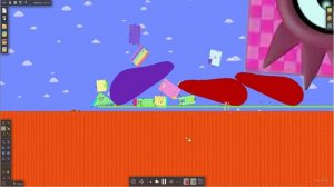 Giant Numberblocks Wars - The floor is Lava!! Part 3 (Survival challenge) by Algodoo