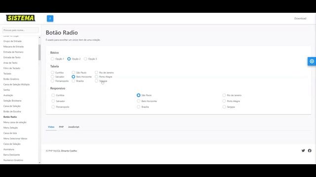 Botão de opções (Rádio) personalizado com JavaScript смотреть онлайн