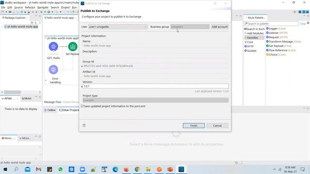 Mulesoft Training | Mulesoft Tutorial For Beginners| How to publish Hello World REST API to Exchang смотреть онлайн