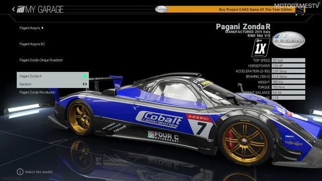 Project CARS Pagani Edition - Cars and Tracks List смотреть онлайн