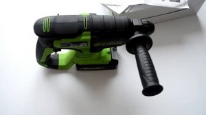 Обзор GreenWorks GD24SDS2 - аккумуляторный перфоратор с бесщеточным двигателем