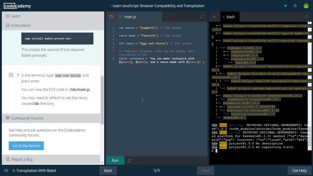 12 - Browser Compatibility and Transpilation - Javascript - Codecademy смотреть онлайн