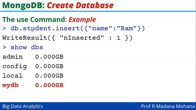 BIG DATA ANALYTICS: MongoDB - Create and Drop Database смотреть онлайн