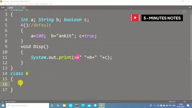 Notes - Default constructor in java | 5 Minute Notes смотреть онлайн