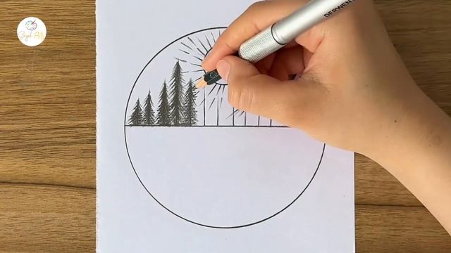 Circle drawing easy and beautiful || Easy circle drawing || Pencil drawing in circle step by step смотреть онлайн