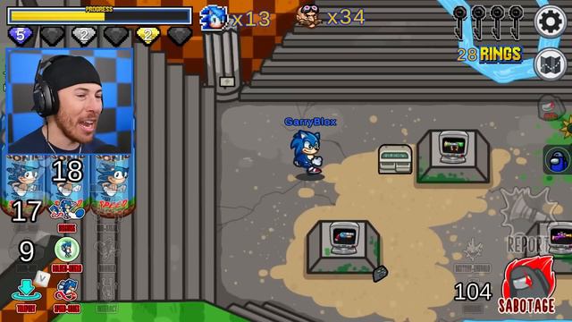 Sonic Mod in Among Us смотреть онлайн