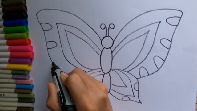 How to Draw Butterfly for Kids | Butterfly Drawing | Easy drawing tutorial смотреть онлайн
