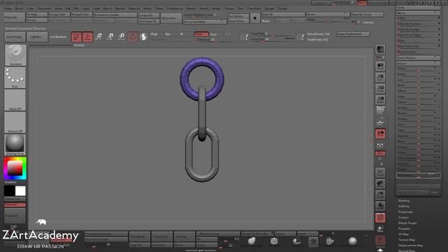How to make chain brush in zbrush. смотреть онлайн