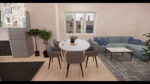 Одноэтажный дом с гаражом и баней, с тремя спальнями, с террасой, с гардеробом для большой семьи №3