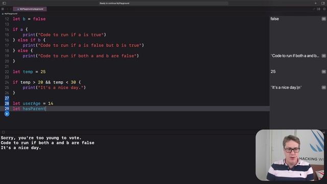 How to check multiple conditions – Swift for Complete Beginners смотреть онлайн