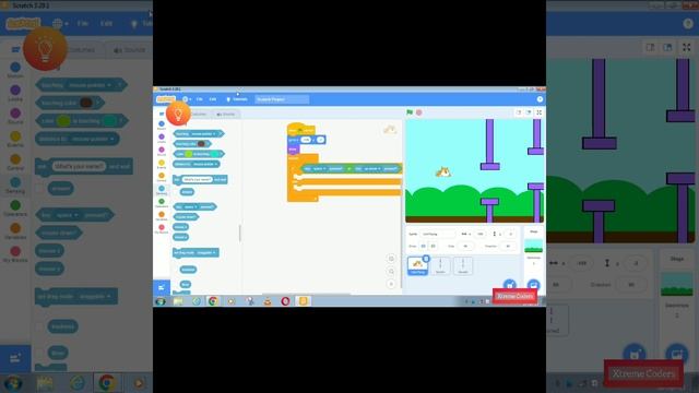 Flappy Bird Game Programming in Scratch | @XtremeCoders01| #funny | #technology | #game смотреть онлайн