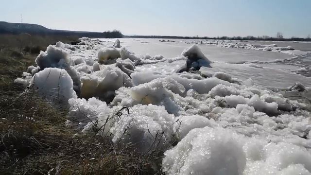 Ледоход на реке Суре-2023! Лёд сносит деревья! смотреть онлайн