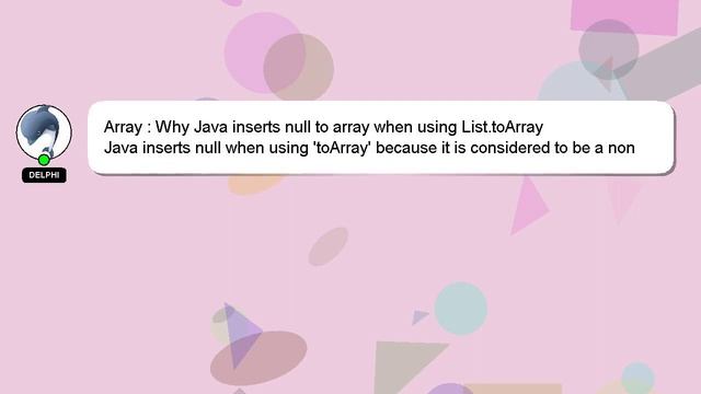 Array : Why Java inserts null to array when using List.toArray смотреть онлайн