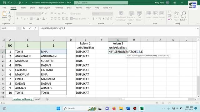 Cara Mencari Data Yang Sama Pada 2 Kolom di EXCEL смотреть онлайн