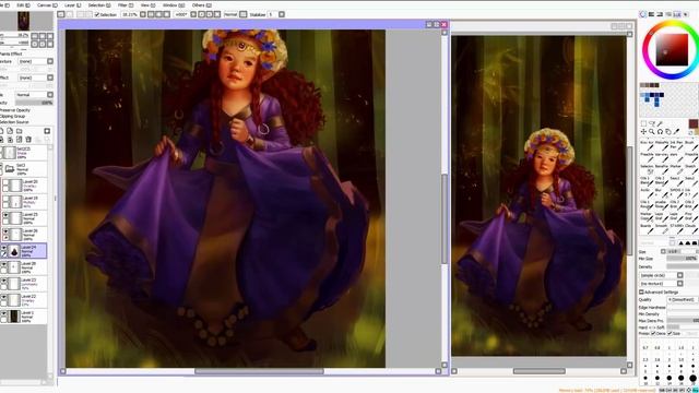 [speedpaint] paint tool sai - "YOUNG LADY" (Fantasy Art Commission) смотреть онлайн