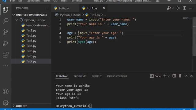 Python Tutorial #tutorial 7 || Taking Input from User in Python смотреть онлайн