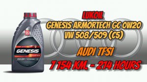 Lukoil Genesis Armortech GC 0w20 (из Audi TFSi, 7 154 км., 214 моточасов).