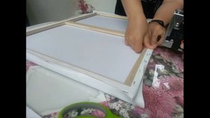 Оформление алмазной вышивки на подрамник.