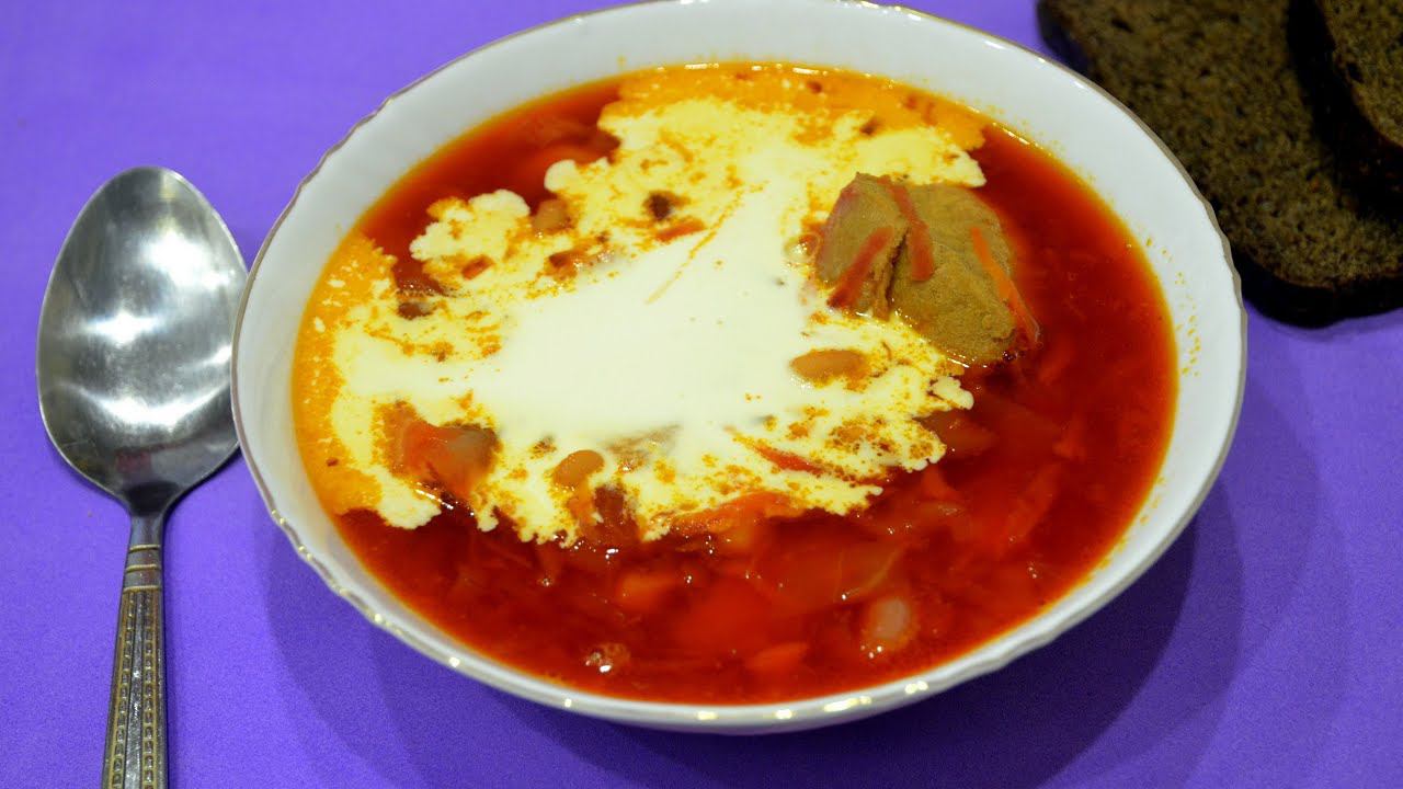 Как приготовить вкусный борщ, простой рецепт борща со свеклой. смотреть онлайн
