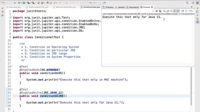 6. JUnit 5 Basics - Conditional Test Execution in JUnit5 | JUnit 5 Tutorial | JUnit 5 Annotations смотреть онлайн