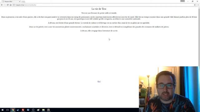 Maspero Blue 8 - Création d'une description en fonction des stats (Part 1) смотреть онлайн