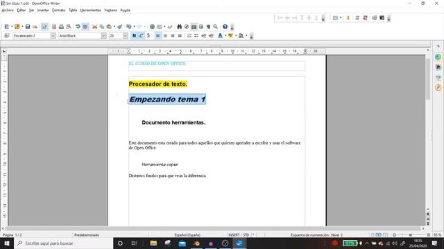 Curso openoffice procesador de texto (Automatiza la estructura #03) смотреть онлайн