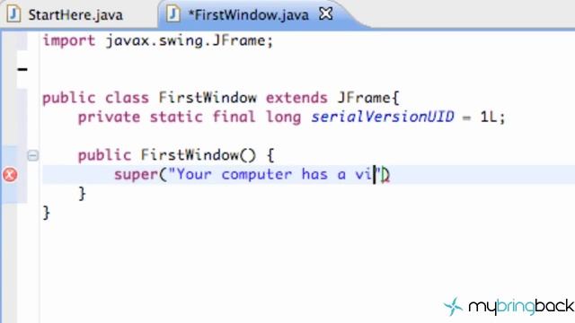 Learn Java Tutorial 1 30 GUI Graphical User Interface JFrame смотреть онлайн