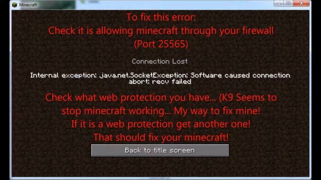 Minecraft Error Fix! смотреть онлайн