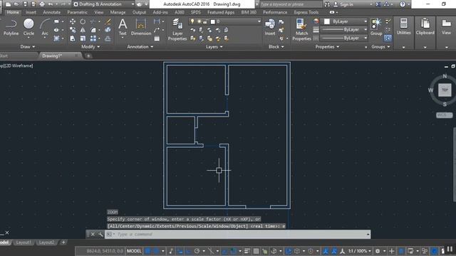 Autocad - Drawing Center Line and Walls смотреть онлайн