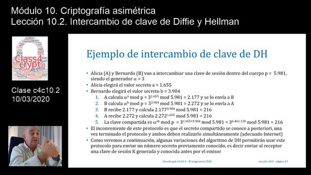 Class4crypt c4c10.2 Intercambio de clave de Diffie y Hellman смотреть онлайн