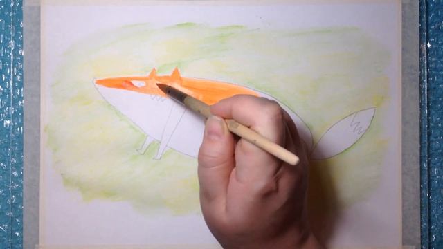 Как нарисовать ЛИСУ / How to draw FOX - Простое рисование гуашью для детей (Easy painting for kids) смотреть онлайн