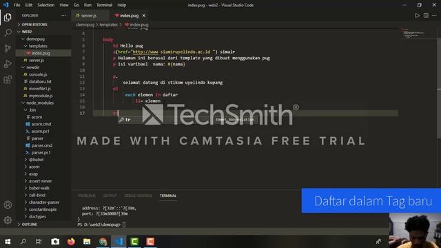 #31 Daftar Tag dalam pug node.js смотреть онлайн