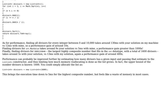 C# Code to Find all Divisors of an Integer (4 Solutions!!) смотреть онлайн