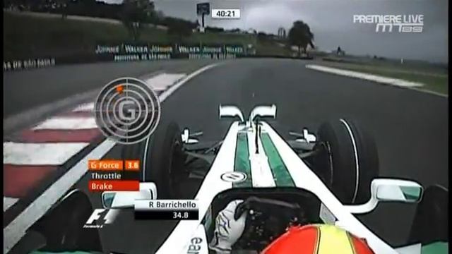 F1 Interlagos 2008 - Rubens Barrichello Onboard смотреть онлайн