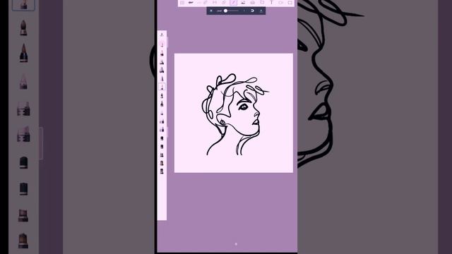 Human Face Line Art On GalaxyTab Using Autodesk @SketchbookPro #lineart #galaxytabs9plus #digitalar