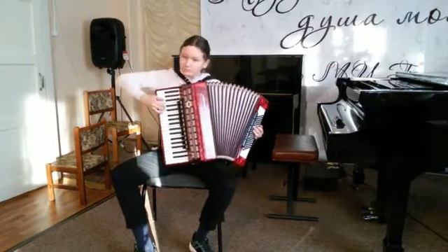 Бурдасова Мария, 12 лет, аккордеон, М Товпеко Весёлые гуси смотреть онлайн