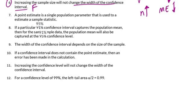 Confidence Interval for μ True or False смотреть онлайн