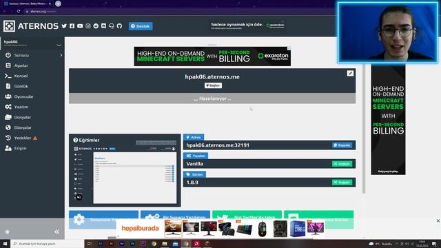 ATERNOS SERVERE GİRMEME SORUNU ÇÖZÜMÜ! VE ATERNOSTA SERVER KURMA#2! смотреть онлайн