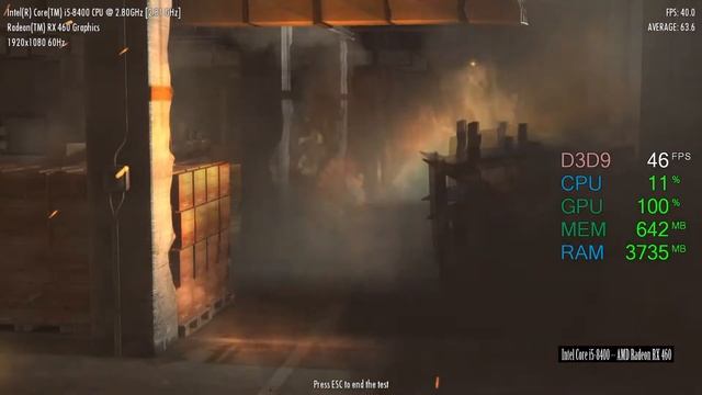 AMD Radeon RX 460 -- Intel Core i5-8400 -- Mafia II Benchmark смотреть онлайн