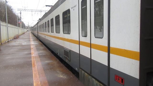 Электропоезд ЭП2Д-0005 ЦППК платформа Переделкино 1.03.2019 смотреть онлайн