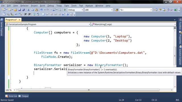 Simple binary and soap Serialization using .NET and C# смотреть онлайн
