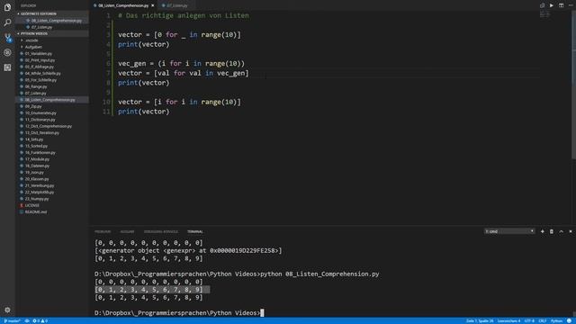 Programmieren in Python 3.6 (8): List Comprehensions (List Comp) смотреть онлайн