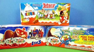 Раритетные Киндер Сюрпризы! ГУБКА БОБ, Лига справедливости, Астерикс! TOYS Kinder Surprise unboxing