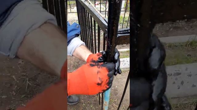 Покраска ограды забора труб прутьев смотреть онлайн