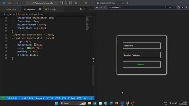 Показать и скрыть пароль с помощью HTML CSS и JavaScript смотреть онлайн