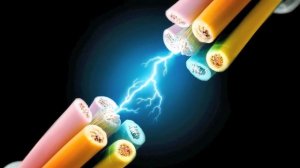 Звук электрического тока в проводах, гул электричества, Sound of an electric current in the wires,