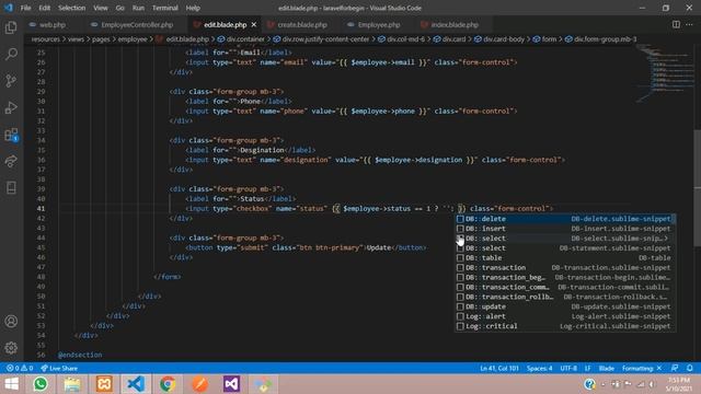 Laravel 8 Crash Course Part 7: How to edit and update data in laravel 8 using Eloquent Model смотреть онлайн
