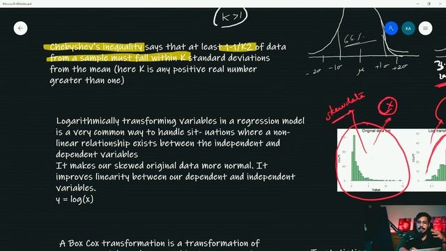 Chebyshev's Inequality, Log Transformations, Power Law Distribution, Central Limit theorem смотреть онлайн