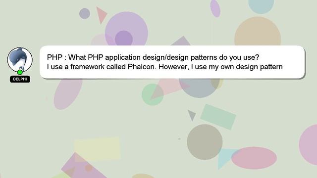 PHP : What PHP application design/design patterns do you use? смотреть онлайн