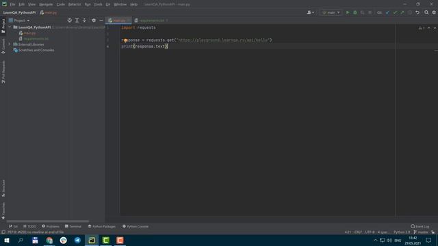 Пример GET запроса / Python и библиотека requests смотреть онлайн